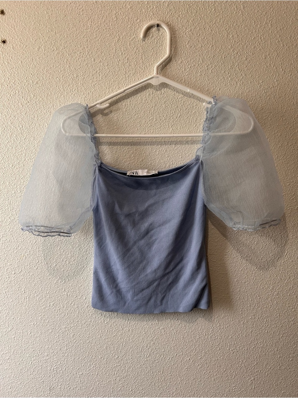 Fairycore Tulle Puff Sleeve Crop Top